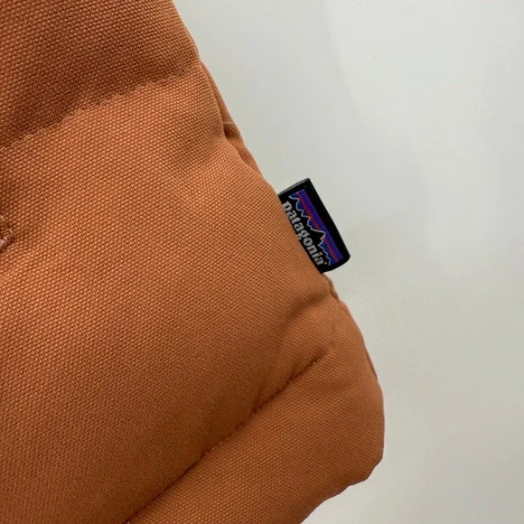 Patagonia Vest Women Small Sisu Brown/Blue Bivy Puffer Down Hooded Full Zip - Picture 5 of 10